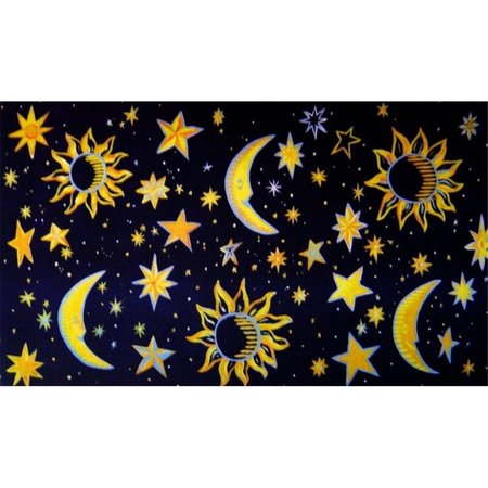 H2H Celestial Doormat Rug, Black, Gray & Gold - 18 x 30 in. H21704335